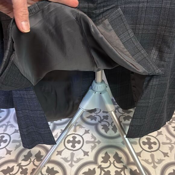 Calvin Klein Mens Plaid Two Button Blazer Jacket, Black C36 - Picture 9 of 12